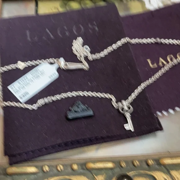 COPY - Lagos Sterling Silver diamond key pendant necklace - Picture 5 of 6